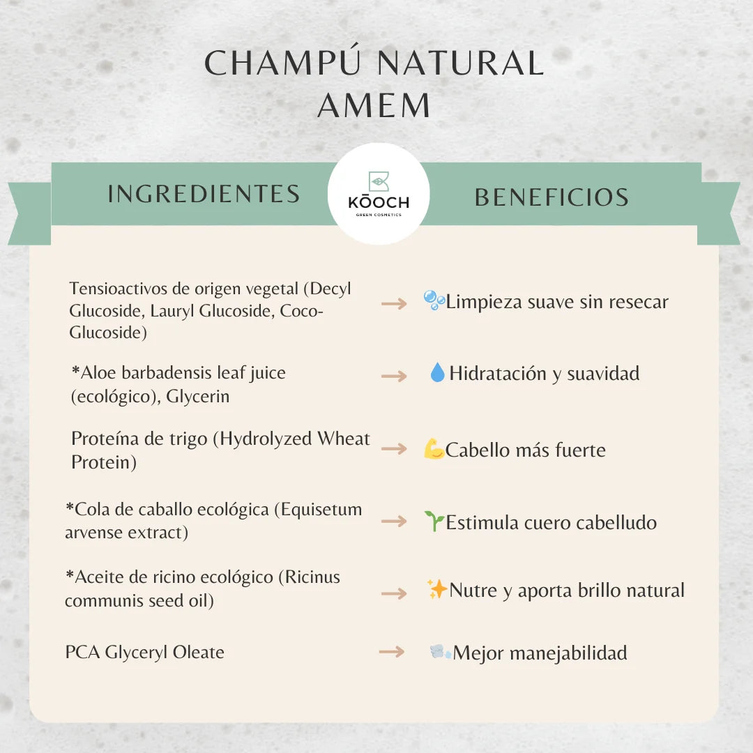 CHAMPÚ NATURAL VEGANO AMEM - PARA FORTALECER EL CABELLO